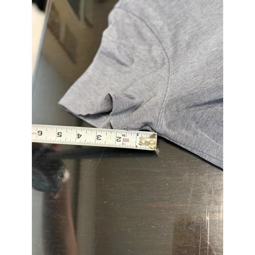 Banana Republic Mens Gray Short Sleeve Pique Polo Shirt Chest Pocket Size M